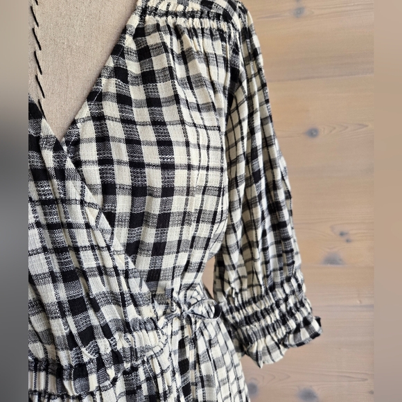 EUC Apiece Apart Lucinda Plaid Cotton Asymmetrical Midi Wrap Dress Size S - Picture 4 of 6